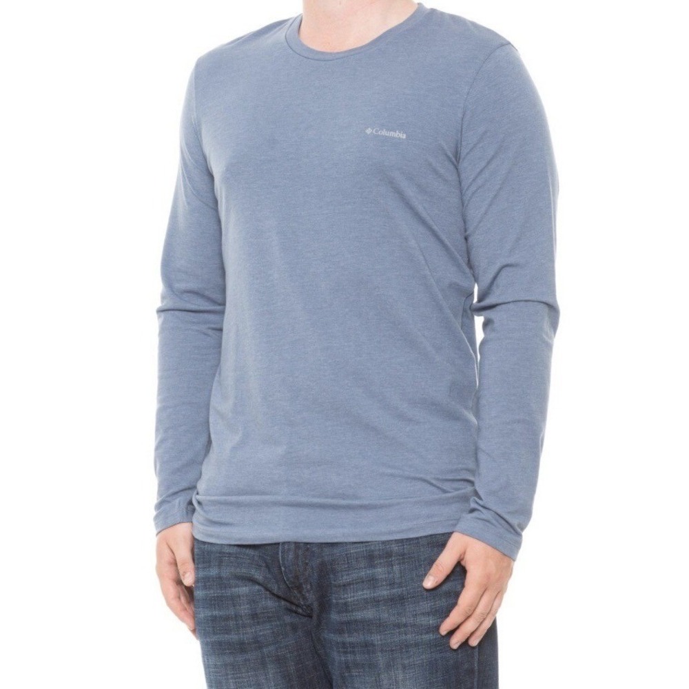 Columbia Sportswear Solid Tri-Blend T-Shirt - Long‎ Sleeve Bluestone Size L NWT